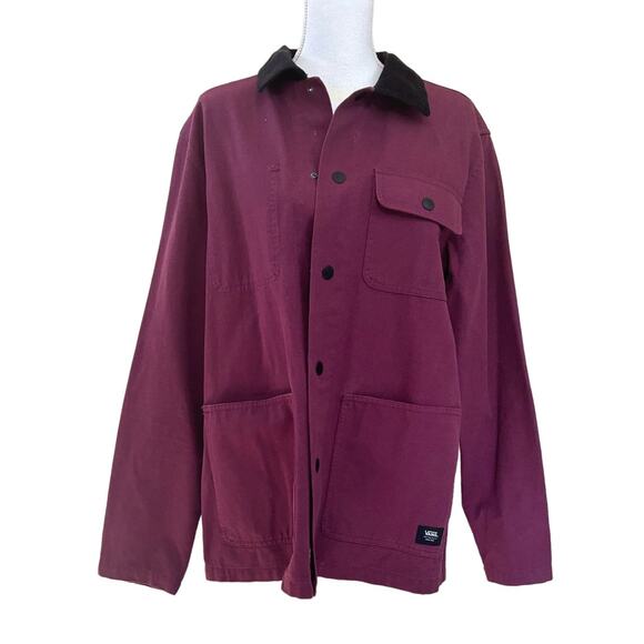 Vans maroon/black jacket, skate style, streetwear, workwear, classic, urban - Picture 1 of 7